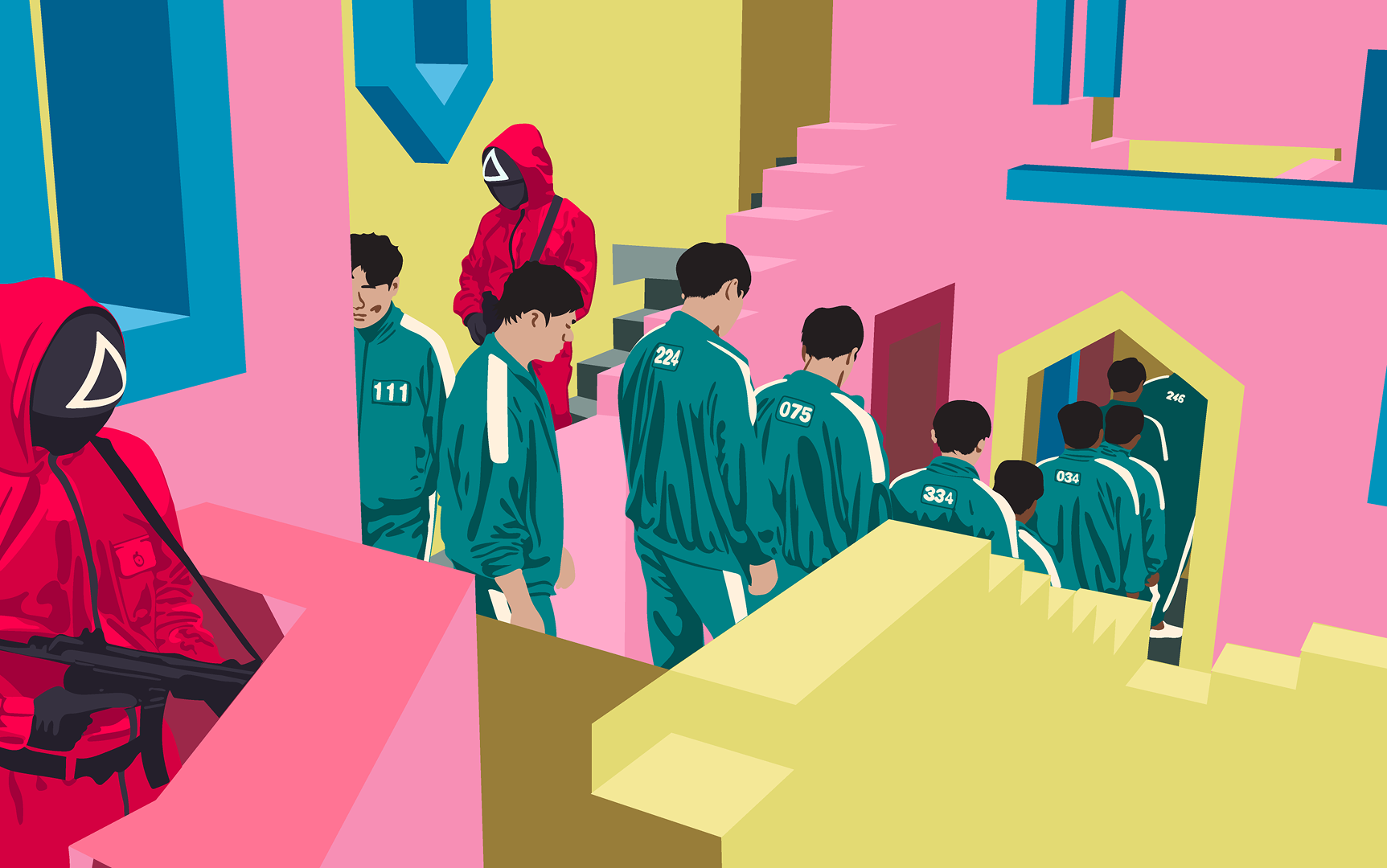 Preview Image of the Squid Game Title Sequence