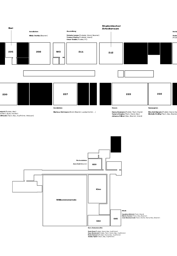 Room plans of the Werkschau